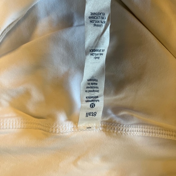 White Athletic Skort - Lululemon- size 8 tall - Picture 6 of 7